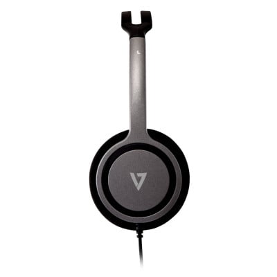 V7 HA310-2EP hoofdtelefoon/headset Hoofdtelefoons Bedraad Hoofdband Muziek Zwart, Zilver