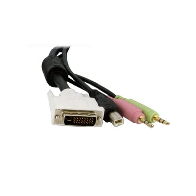StarTech.com DVID4N1USB6 câble kvm Noir