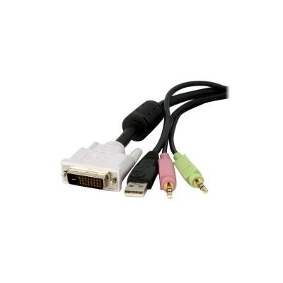StarTech.com DVID4N1USB6 toetsenbord-video-muis (kvm) kabel Zwart 1,8 m