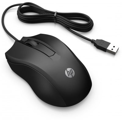 HP Wired Mouse 100 souris Ambidextre USB Type-A Optique 1600 DPI