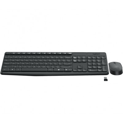 Logitech MK235 keyboard Mouse included RF Wireless Portuguese Grey