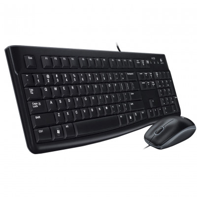 Logitech Desktop MK120 keyboard Mouse included USB QWERTY Spanish Black