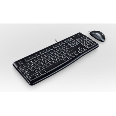 Logitech Desktop MK120 keyboard Mouse included USB QWERTY Spanish Black