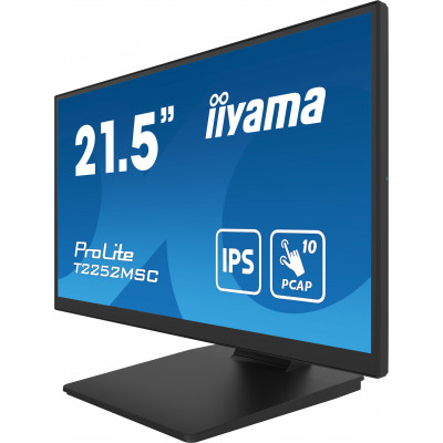 IIYAMA 21,5" Bonded PCAP, 10P Touch with Anti-Finger print coating, 1920x1080, IPS-slim panel design, HDMI, DisplayPort, 250cd/m² (with touc