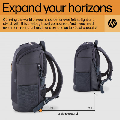 HP Travel 25 Liter 15.6 Blue Laptop Backpack rugzak Reisrugzak Blauw Polyester