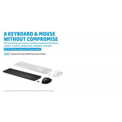 HP 650 Wireless Keyboard and Mouse Combo toetsenbord Inclusief muis RF Draadloos Zwart