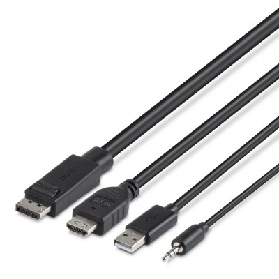 Belkin F1DN2CC-HHPP6t toetsenbord-video-muis (kvm) kabel Zwart 1,8 m