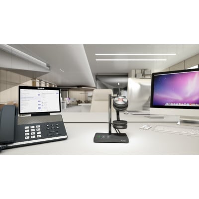 Yealink WH62 Dual Teams Personal audio conferencing system Head-band Office/Call center Micro-USB Charging stand Black