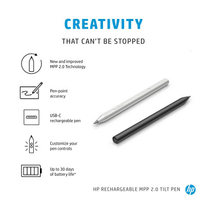 HP Rechargeable MPP 2.0 Tilt Pen (zilver) Stylus