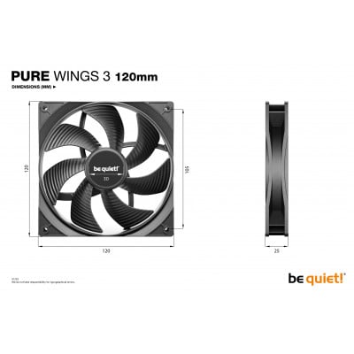 be quiet! Pure Wings 3 120mm Computer case Fan 12 cm Black 1 pc(s)