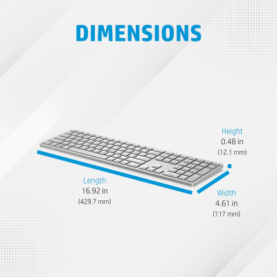 HP 970 Programmable Wireless Keyboard toetsenbord Bluetooth Zilver