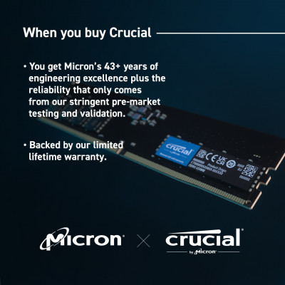 Crucial CP16G56C46U5 geheugenmodule 16 GB 1 x 16 GB DDR5 5600 MHz