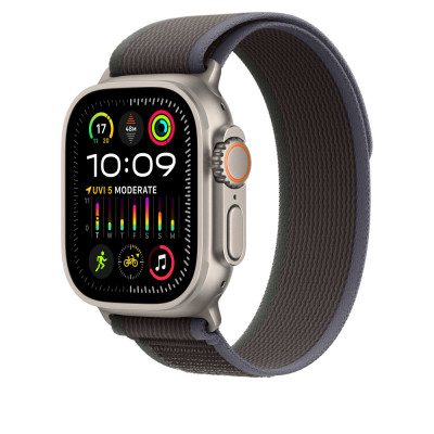 Apple MT613ZM/A slimme draagbare accessoire Band Zwart, Blauw Nylon, Gerecycled polyester, Titanium, Spandex