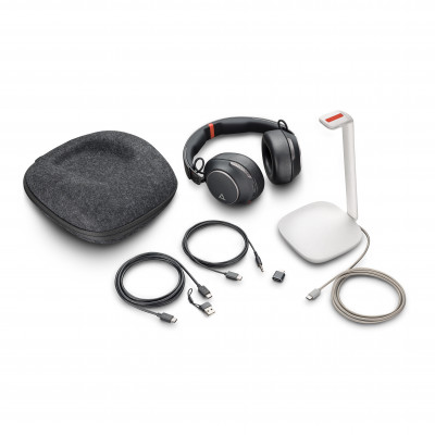 POLY Voyager Surround 85 UC Headset Draadloos Hoofdband Oproepen/muziek USB Type-C Bluetooth Oplaadhouder Zwart