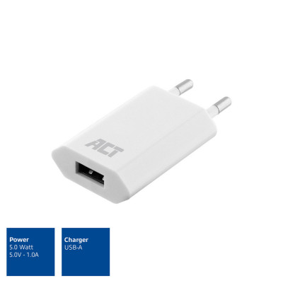 Act USB Chrg 110-240V for Smartphone 1A whit