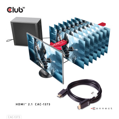 Club 3D HDMI 2.1 MALE TO HDMI 2.1 MALE ULTRA HIGH SPEED 10K 120Hz  3m/ 9.84ft