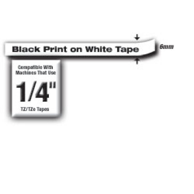 BROTHER SUPPLIES Tape&#47;6mm black on white f P-Touch TZE