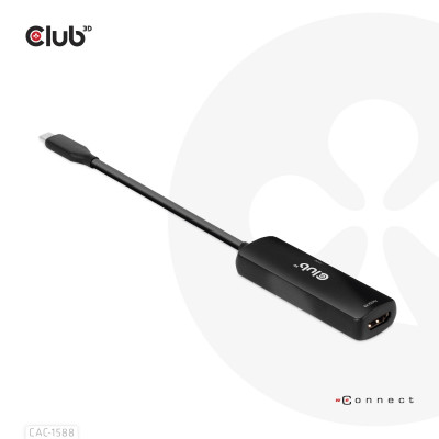 Club 3D USB Gen2 Type C to HDMI 8K60Hz or 4K120Hz HDR10 with DSC 1.2 and PD 100W ActiveAdapter M/F