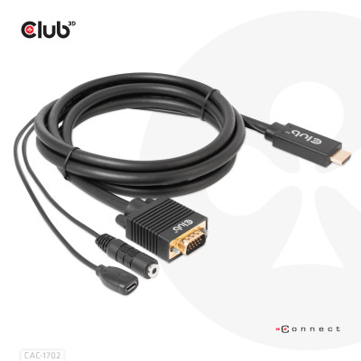 Club 3D HDMI TO VGA CABLE M/M 2m 28AWG