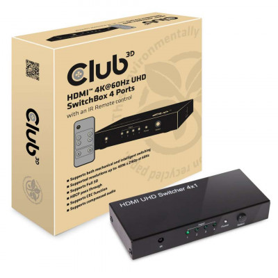 Club 3D HDMI 2.0 UHD SwitchBox 4 Ports