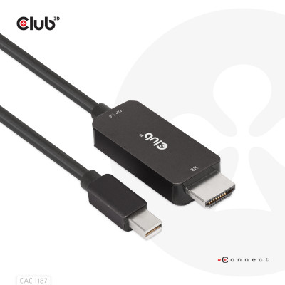 Club 3D MiniDisplayPort 1.4 to HDMI 4K120Hz or 8K60Hz HDR10+ Cable M/M 1.8m