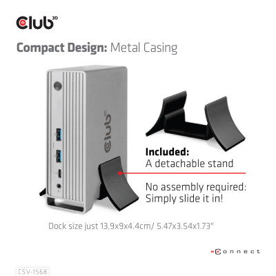 Club 3D USB TYPE C GEN 2 TRIPLE DISPLAY DP ALT MODE WITH SMART PD CHARGING DOCK WITH 120WATTS PS