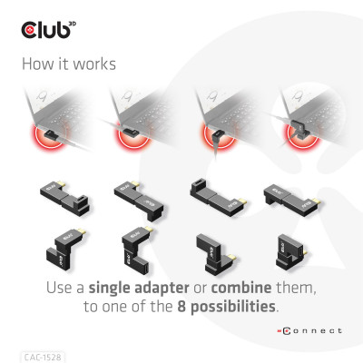 Club 3D USB TYPE-C GEN 2 ANGLED ADAPTER SET OF 2 UP TO 4K120HZ 10GBPS DATA