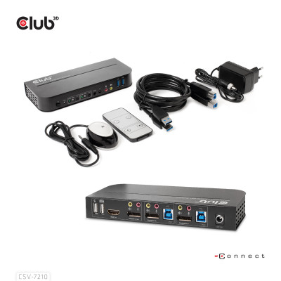 Club 3D DISPLAYPORT /HDMI KVM SWITCH FOR DUAL DISPLAYPORT 4K60HZ