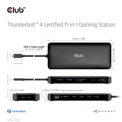 Club 3D ThunderboltTM 4 Certified 11-in-1 Docking Station