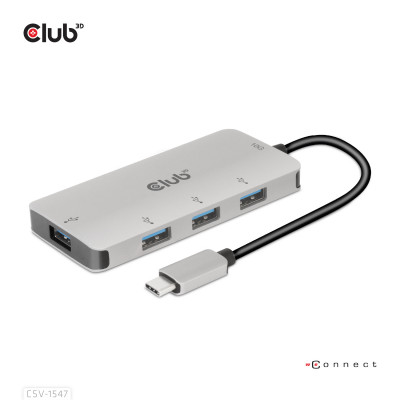 Club 3D USB GEN2 TYPE-C TO 10GBPS 4X USB TYPE-AALUMINIUM CASING HUB