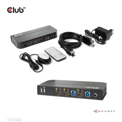 Club 3D HDMI KVM SWITCH FOR DUAL HDMI 4K60HZ
