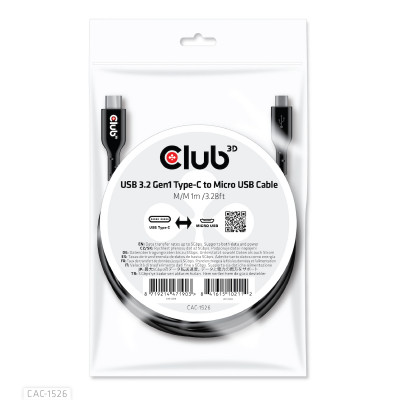 Club 3D USB TYPE C 3.2 GEN 1 TO USB MICRO CABLE1M/3.28FT