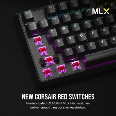 Corsair CORSAIR K70 RGB CORE Mechanical Gaming Keyboard Backlit RGB LED CORSAIR MX Red Black (CH-910971E-NA)