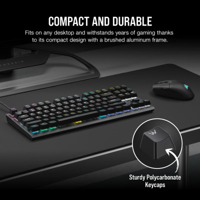 Corsair K60 PRO TKL RGB Optical-Mechanical Gaming Keyboard Backlit RGB LED OPX Black (CH-911D01A-NA)