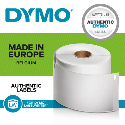 Dymo LW Ribbon White Plastic 25x25mm 2roll851