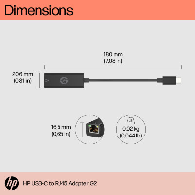 HP Printing & Computing ACC: USB-C to RJ45 Adapter gen 2