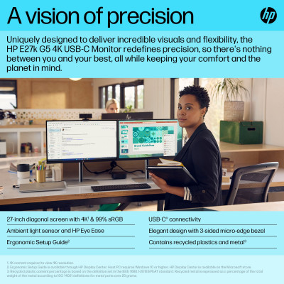 HP E27k G5 USB-C 4K Monitor