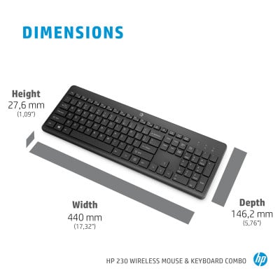 HP Printing & Computing ACC: HP 230 Wireless Mouse and KeyboardCombo White