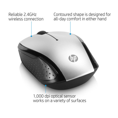 HP 200 Pk Silver Wireless Mouse