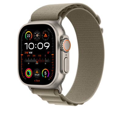 Apple MT5V3ZM/A slimme draagbare accessoire Band Olijf Gerecycled polyester, Titanium, Spandex