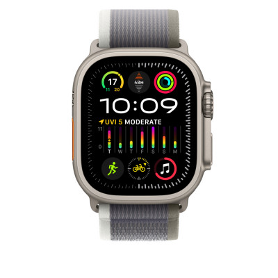 Apple MT603ZM/A slimme draagbare accessoire Band Groen, Grijs Nylon, Gerecycled polyester, Titanium, Spandex