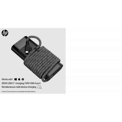 HP 110W USB-C Laptop Charger adaptateur de puissance & onduleur Noir