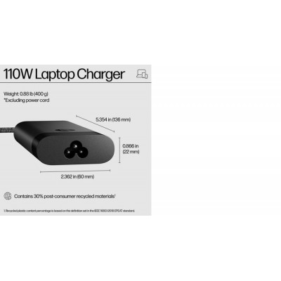 HP 110W USB-C Laptop Charger netvoeding & inverter Zwart
