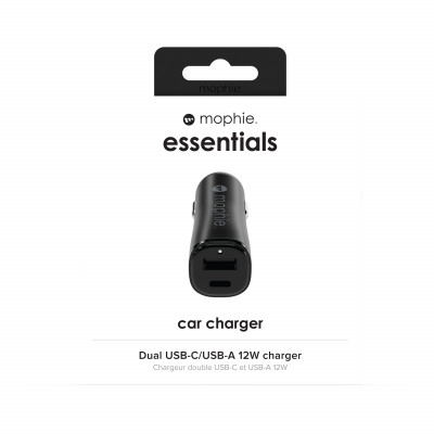 mophie essentials car charger Universel Noir Allume-cigare Auto