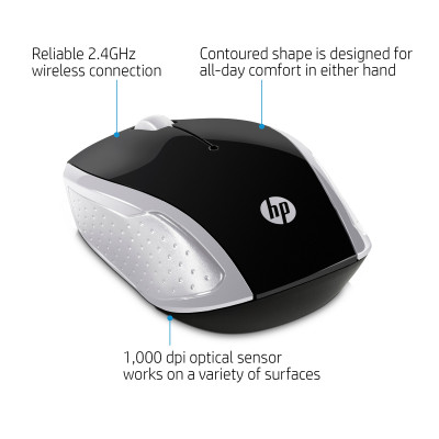 HP Wireless Mouse 200 souris Ambidextre RF sans fil Optique 1000 DPI