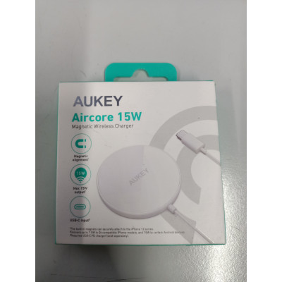 Aukey - Aircore 15W Draadloze Magnetische Oplader Wit - Power Supply