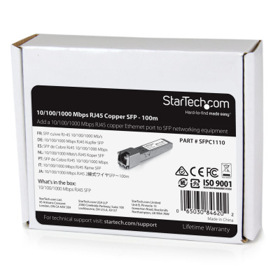 StarTech.com SFPC1110 netwerk transceiver module 1250 Mbit/s