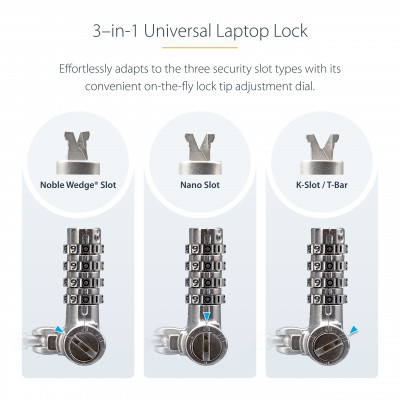 StarTech.com UNIVC4D-LAPTOP-LOCK cable lock Black, Silver