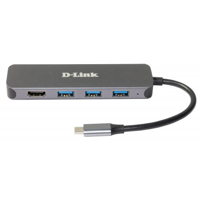 D-Link DUB-2333 notebook dock & poortreplicator Bedraad USB Type-C Grijs