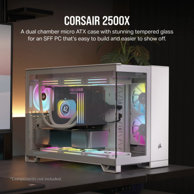 Corsair 2500X Micro ATX Dual PC Case - White